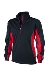 Greg Norman Men's 1/4 Zip Wind Top Black/Red