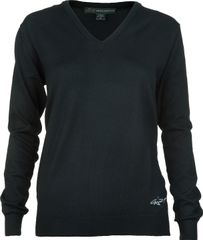 Greg Norman Ladies Merino V-Neck Black