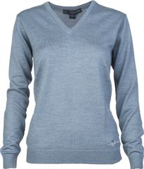 Greg Norman Ladies Merino V-Neck Grey