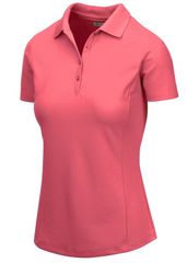 Greg Norman Ladies Protek Micro Pique Polo Coral Sun