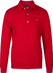 Greg Norman Men's Performance Pique Long Sleeve Polo Cardinal