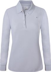 Greg Norman Ladies Performance Pique Long Sleeve Polo Grey