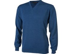 Greg Norman Men's Merino V-Neck Jeans Blue