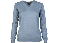 Greg Norman Ladies Merino V-Neck Grey