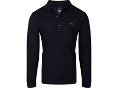 Greg Norman Men's Performance Pique Long Sleeve Polo Black