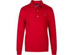 Greg Norman Men's Performance Pique Long Sleeve Polo Cardinal