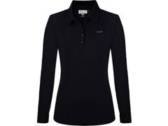 Greg Norman Ladies Performance Pique Long Sleeve Polo Black