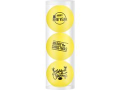 Legend Printed Golf Ball Christmas 3 Pack Yellow