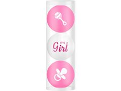 Legend Printed Golf Ball It's A Girl 3 Pack Pink