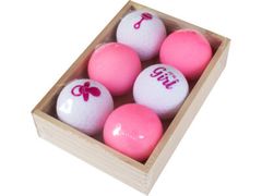 Legend Printed Golf Ball It's A Girl Wooden Box White/Pink