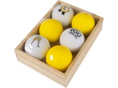 Legend Printed Golf Ball Number 1 Wooden Box White/Yellow